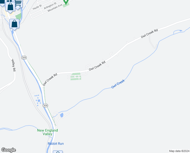map of restaurants, bars, coffee shops, grocery stores, and more near 152 Owl Creek Road in Tamaqua