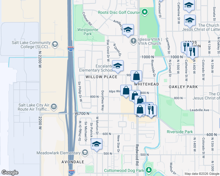 map of restaurants, bars, coffee shops, grocery stores, and more near 846 Star Crest Drive West in Salt Lake City