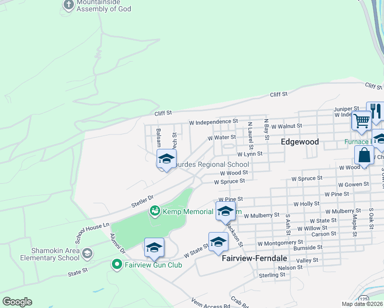 map of restaurants, bars, coffee shops, grocery stores, and more near 1758-1798 Clinton Avenue in Coal Township