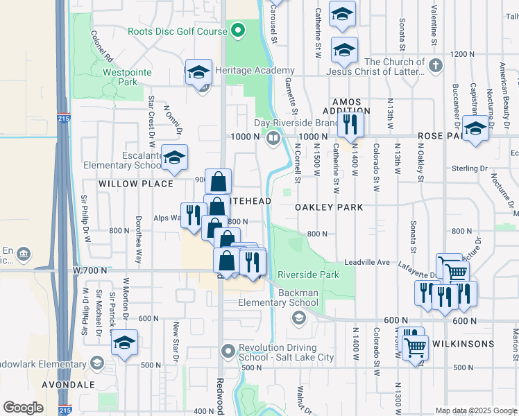 map of restaurants, bars, coffee shops, grocery stores, and more near in Salt Lake City