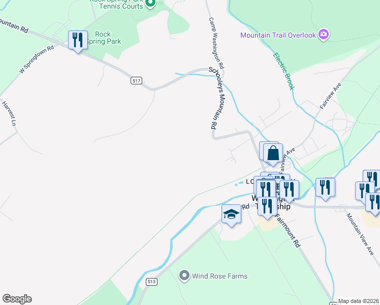 map of restaurants, bars, coffee shops, grocery stores, and more near in Washington Township