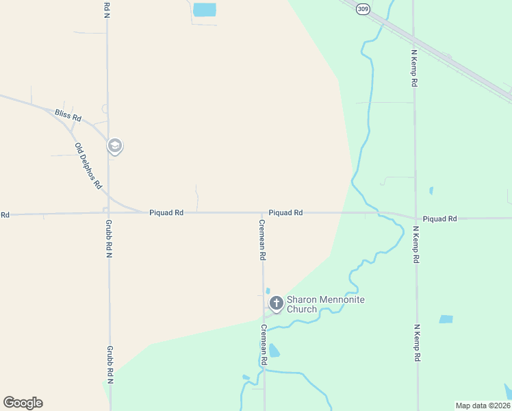 map of restaurants, bars, coffee shops, grocery stores, and more near 6810 Piquad Road in Elida