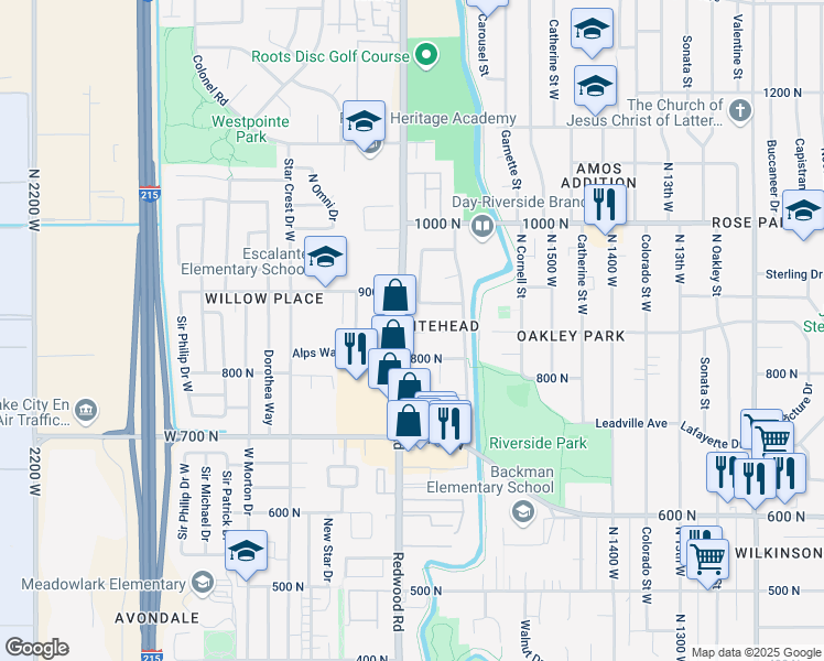 map of restaurants, bars, coffee shops, grocery stores, and more near 856 North Redwood Road in Salt Lake City