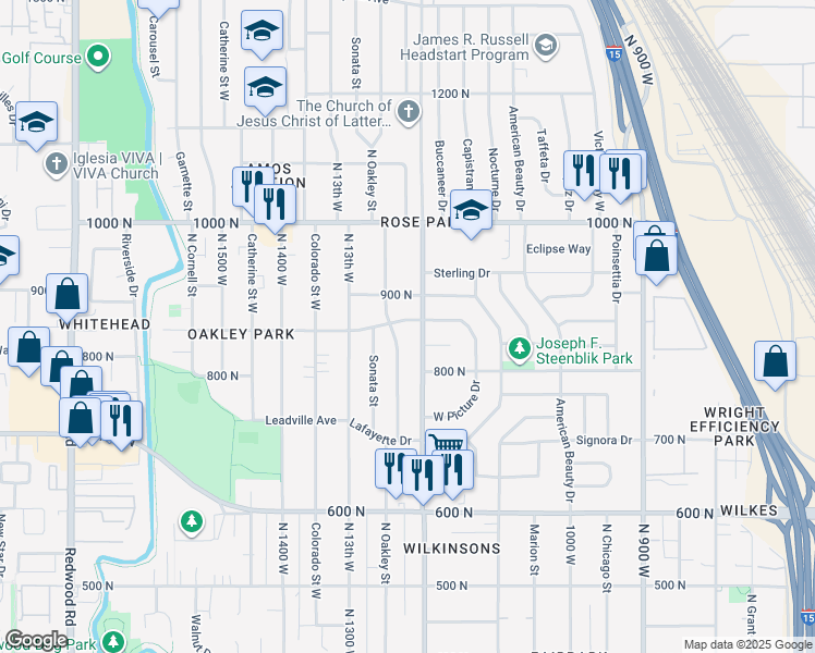 map of restaurants, bars, coffee shops, grocery stores, and more near 1217 Talisman Drive in Salt Lake City