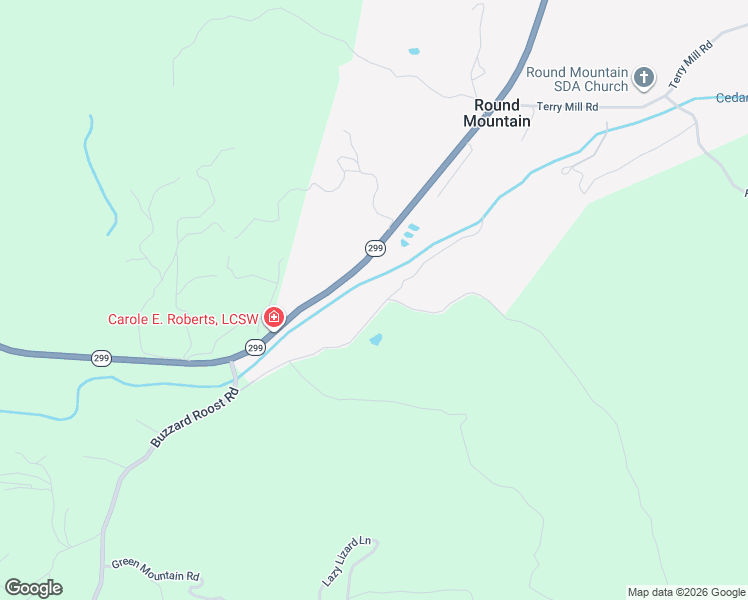 map of restaurants, bars, coffee shops, grocery stores, and more near in Round Mountain