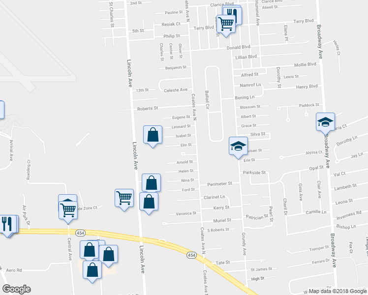 map of restaurants, bars, coffee shops, grocery stores, and more near 208 Elin Street in Holbrook