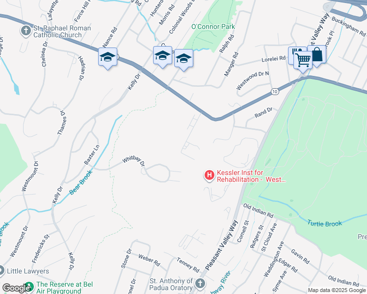 map of restaurants, bars, coffee shops, grocery stores, and more near 20 Summit Street in West Orange