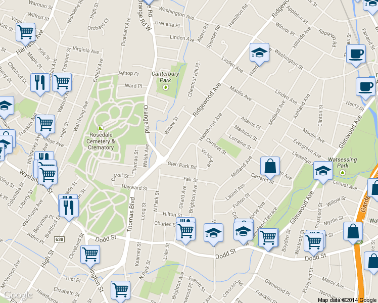 map of restaurants, bars, coffee shops, grocery stores, and more near 31 Sommer Ave in Glen Ridge
