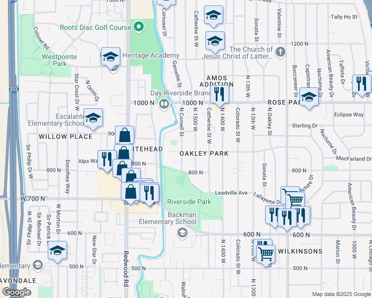 map of restaurants, bars, coffee shops, grocery stores, and more near 1532 Talisman Drive in Salt Lake City
