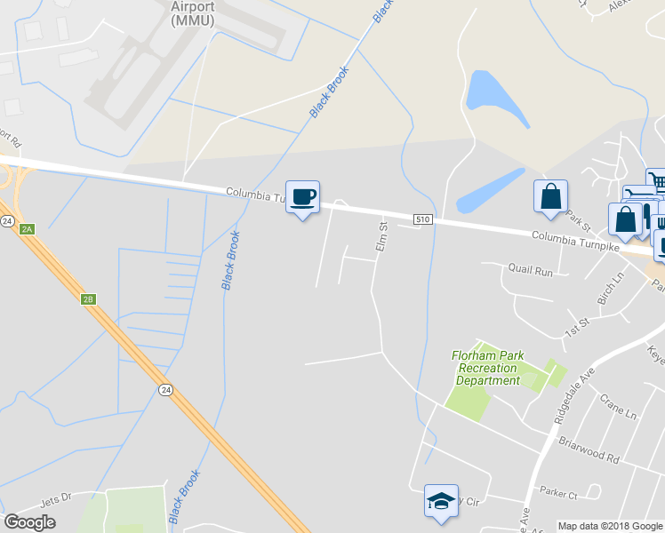 map of restaurants, bars, coffee shops, grocery stores, and more near 6 Allerton Court in Florham Park