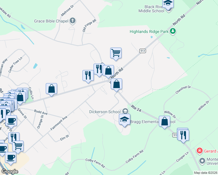 map of restaurants, bars, coffee shops, grocery stores, and more near 31 Fairmount Avenue in Chester