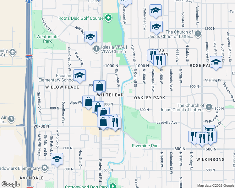 map of restaurants, bars, coffee shops, grocery stores, and more near 1620 Talisman Circle North in Salt Lake City