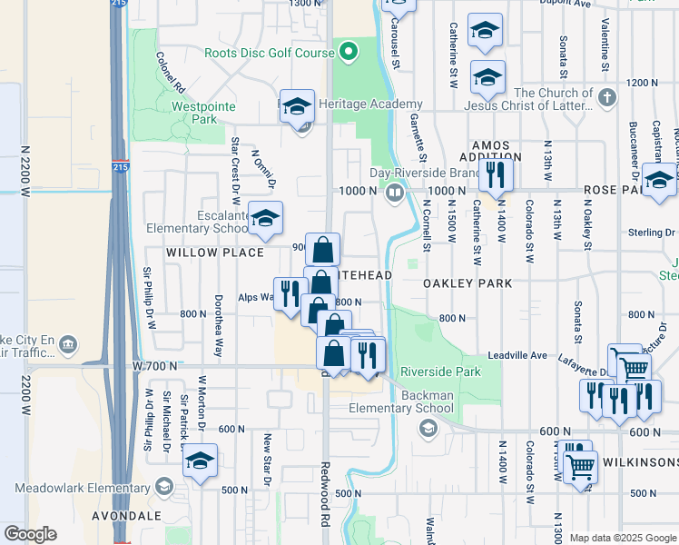map of restaurants, bars, coffee shops, grocery stores, and more near 856 North Redwood Road in Salt Lake City