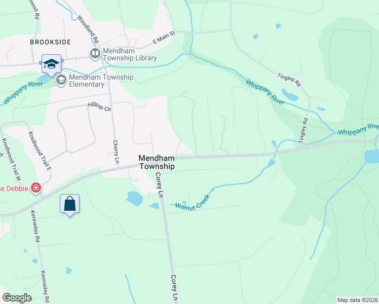 map of restaurants, bars, coffee shops, grocery stores, and more near 168 Mendham Road East in Mendham