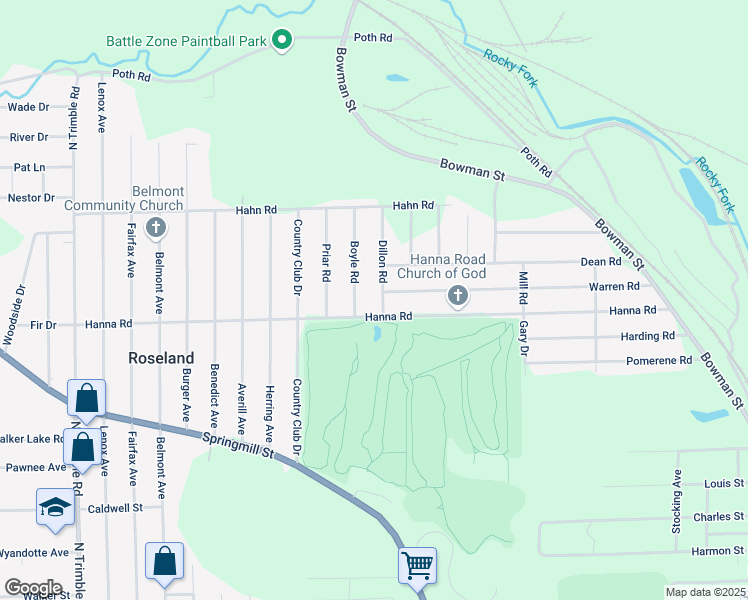map of restaurants, bars, coffee shops, grocery stores, and more near 1153 Dillon Road in Mansfield
