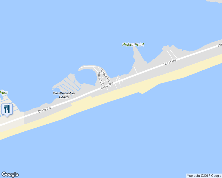 map of restaurants, bars, coffee shops, grocery stores, and more near 433 Dune Road in Westhampton Beach