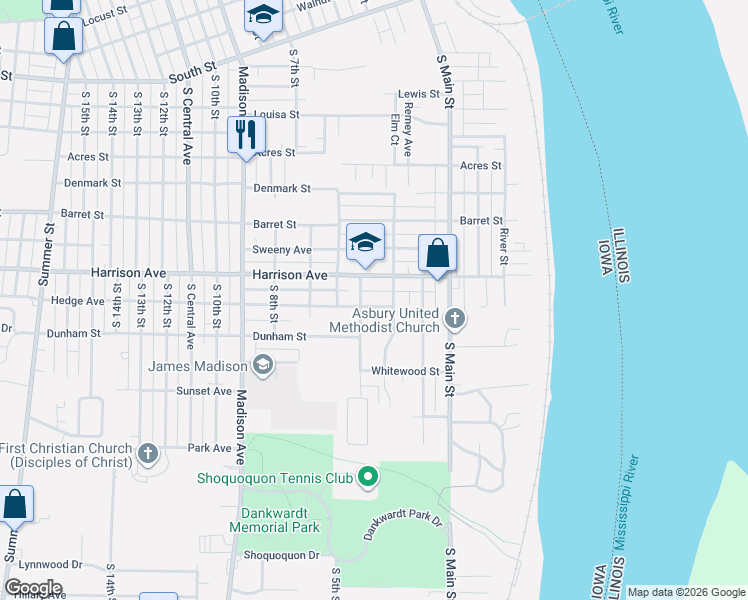 map of restaurants, bars, coffee shops, grocery stores, and more near 2101-2199 S 5th St in Burlington