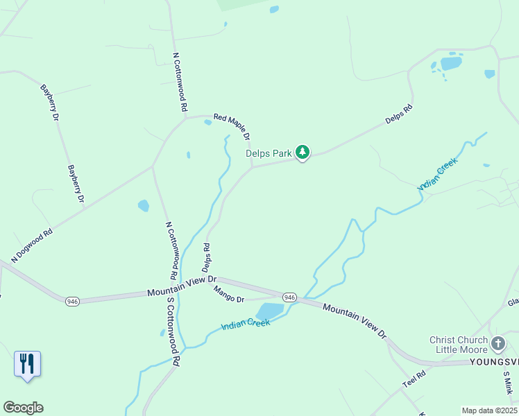 map of restaurants, bars, coffee shops, grocery stores, and more near 1200 Delps Road in Danielsville