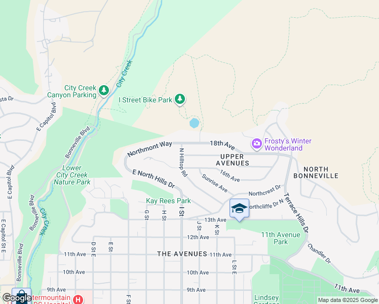 map of restaurants, bars, coffee shops, grocery stores, and more near 619 East 17th Avenue in Salt Lake City