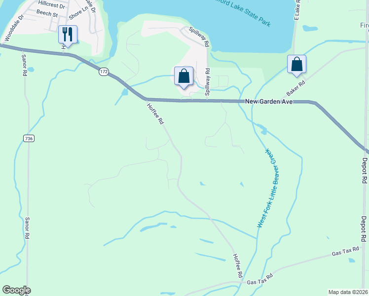 map of restaurants, bars, coffee shops, grocery stores, and more near 7182 Hoffee Road in Lisbon
