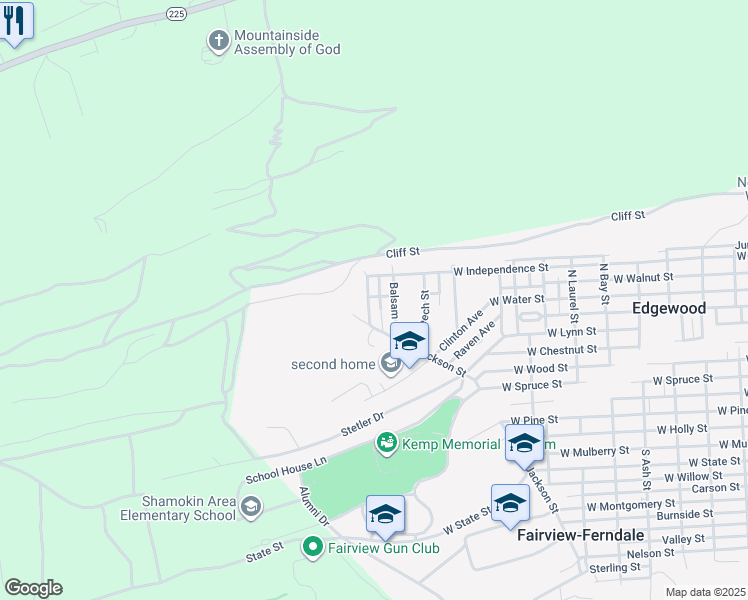 map of restaurants, bars, coffee shops, grocery stores, and more near Jackson Street in Township of Coal