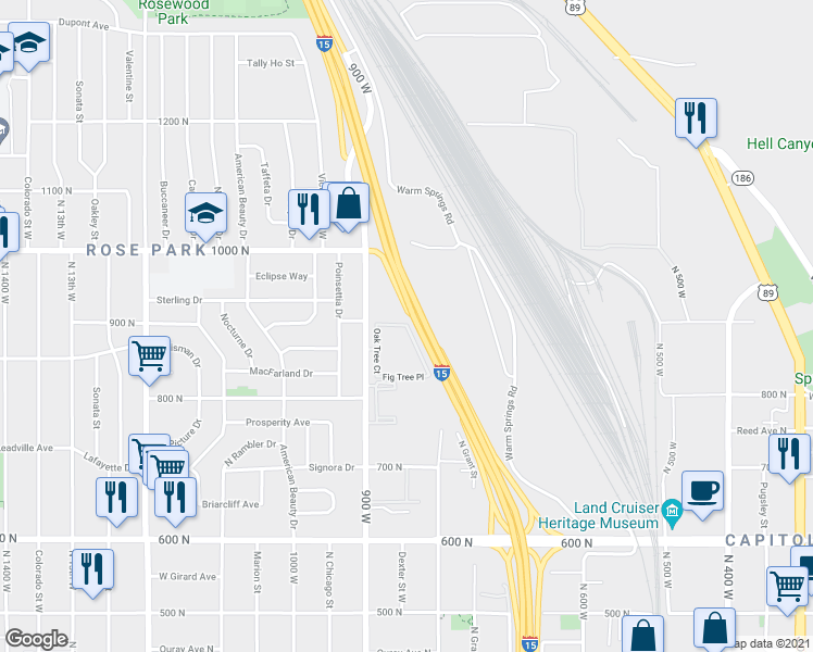 map of restaurants, bars, coffee shops, grocery stores, and more near 869 Maple Tree Ct in Salt Lake City