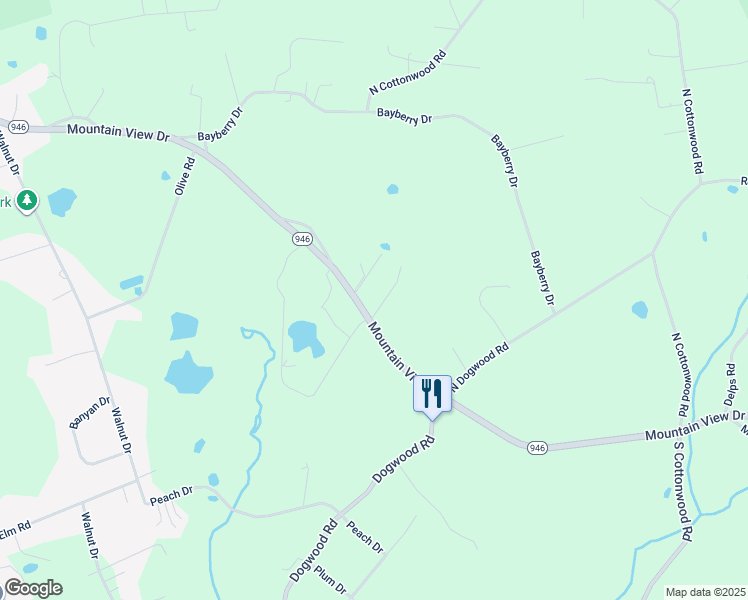map of restaurants, bars, coffee shops, grocery stores, and more near 3712 Mountain View Drive in Danielsville