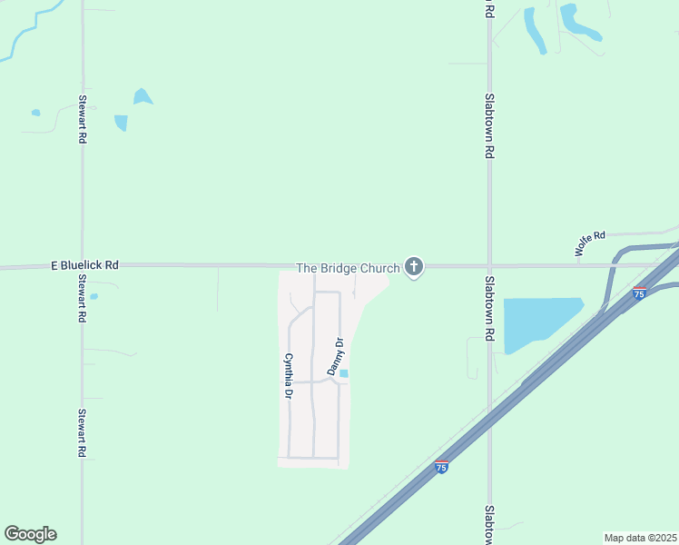 map of restaurants, bars, coffee shops, grocery stores, and more near 2588 East Bluelick Road in Lima