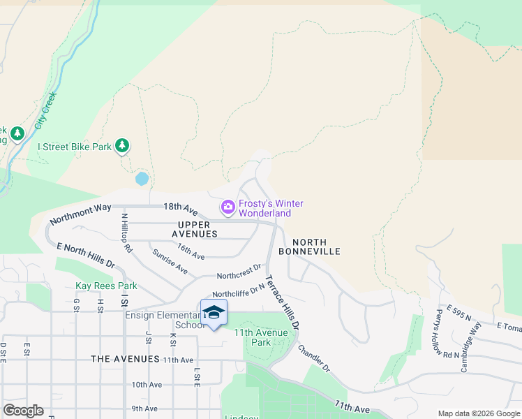 map of restaurants, bars, coffee shops, grocery stores, and more near 948 Terrace Hills Drive in Salt Lake City