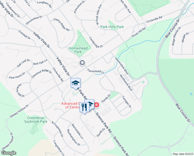 map of restaurants, bars, coffee shops, grocery stores, and more near 679 Tanager Drive in State College