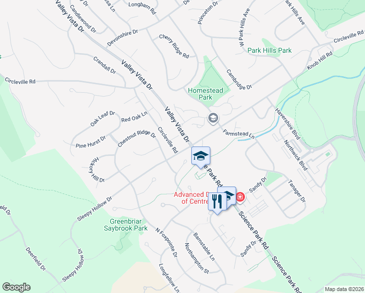 map of restaurants, bars, coffee shops, grocery stores, and more near 2103 Circleville Road in State College