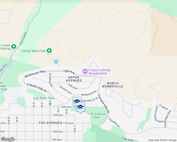 map of restaurants, bars, coffee shops, grocery stores, and more near 828 East Edgehill Road in Salt Lake City