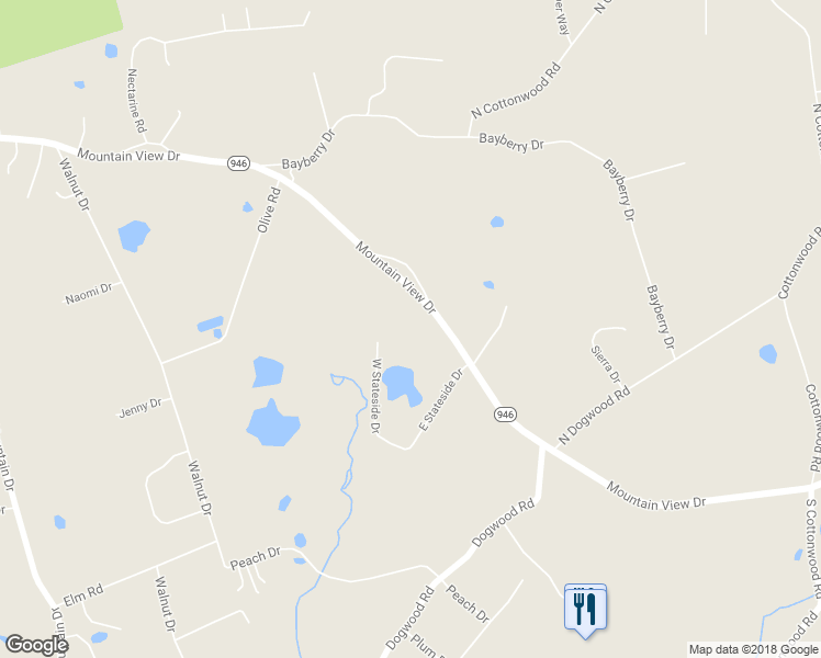 map of restaurants, bars, coffee shops, grocery stores, and more near 1140 East Stateside Drive in Danielsville