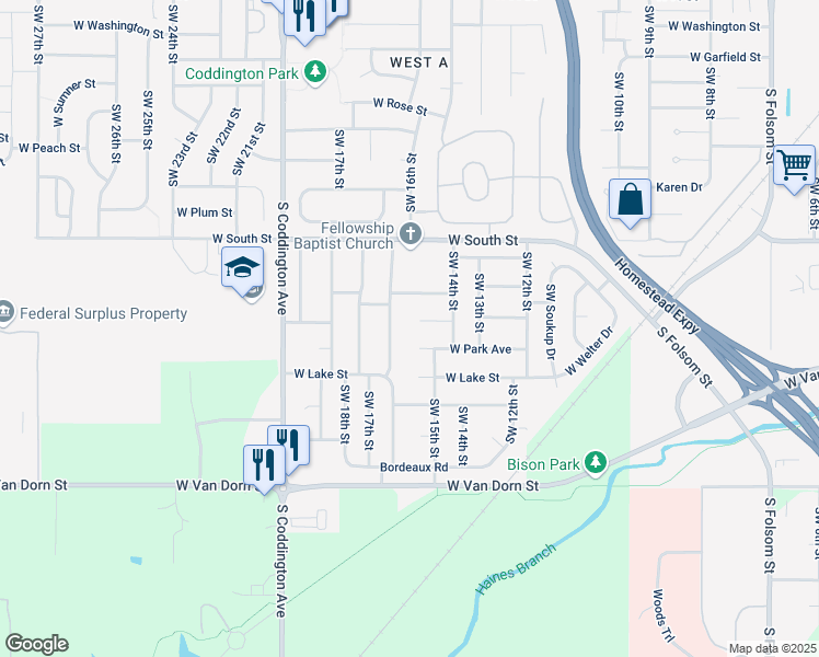 map of restaurants, bars, coffee shops, grocery stores, and more near 1500 West Jean Circle in Lincoln