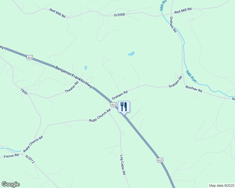 map of restaurants, bars, coffee shops, grocery stores, and more near 120 Graham Road in Kittanning