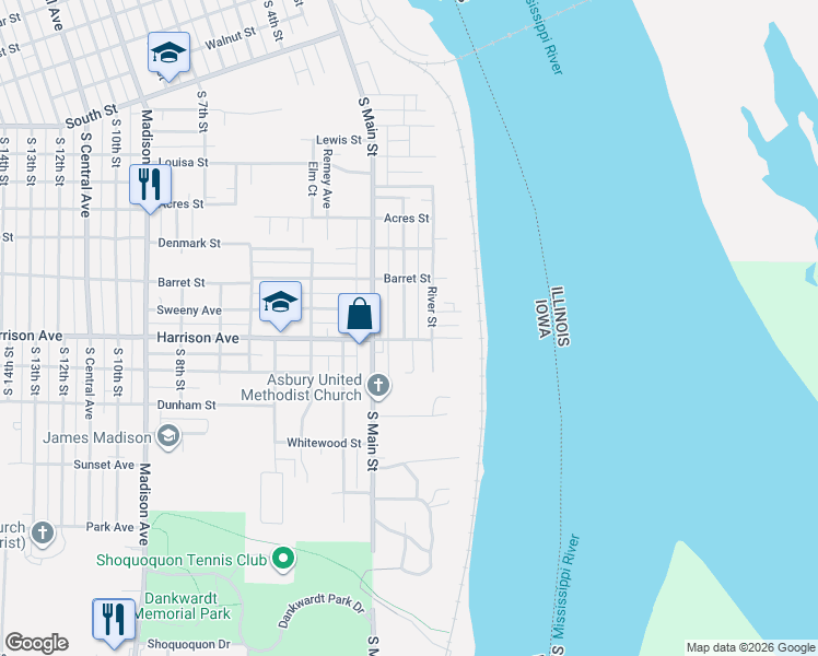 map of restaurants, bars, coffee shops, grocery stores, and more near 2015 River Street in Burlington