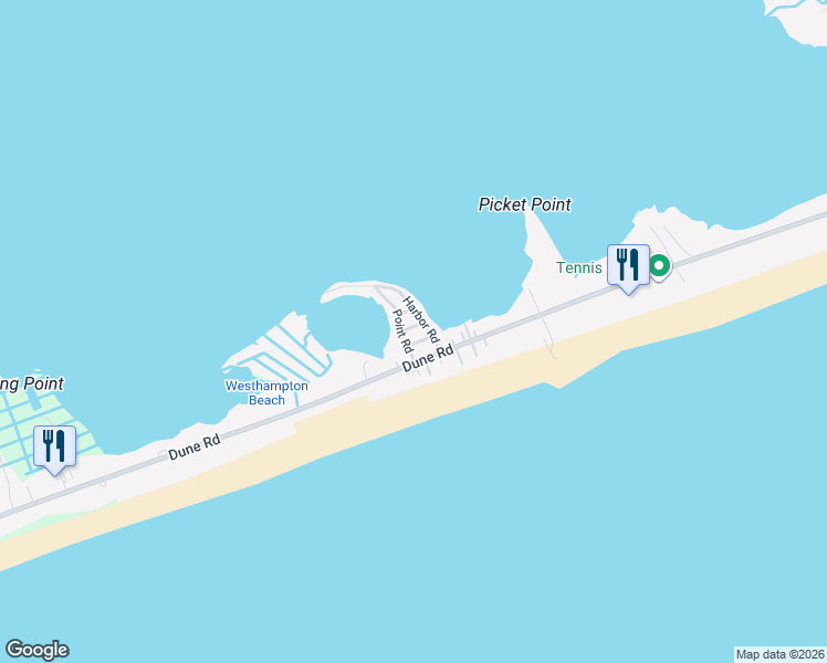 map of restaurants, bars, coffee shops, grocery stores, and more near 80 Pond Road in Westhampton Beach