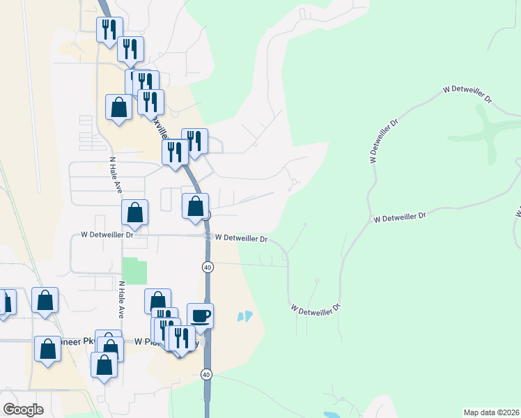 map of restaurants, bars, coffee shops, grocery stores, and more near 506 West Altorfer Lane in Peoria