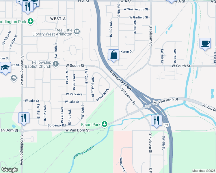 map of restaurants, bars, coffee shops, grocery stores, and more near 914 West Welter Drive in Lincoln