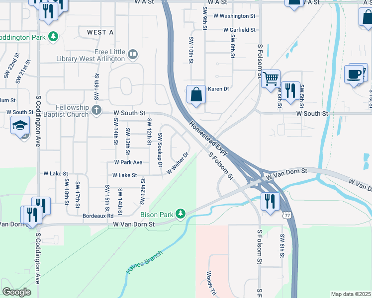 map of restaurants, bars, coffee shops, grocery stores, and more near 914 West Welter Drive in Lincoln