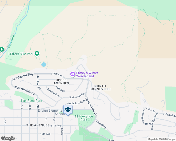 map of restaurants, bars, coffee shops, grocery stores, and more near 948 Terrace Hills Drive in Salt Lake City