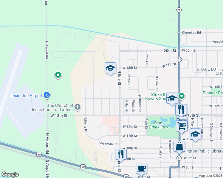 map of restaurants, bars, coffee shops, grocery stores, and more near 1507 Constitution Drive in Lexington