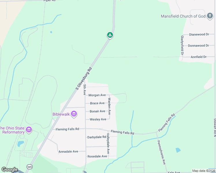 map of restaurants, bars, coffee shops, grocery stores, and more near 632 Caldwell Avenue in Mansfield