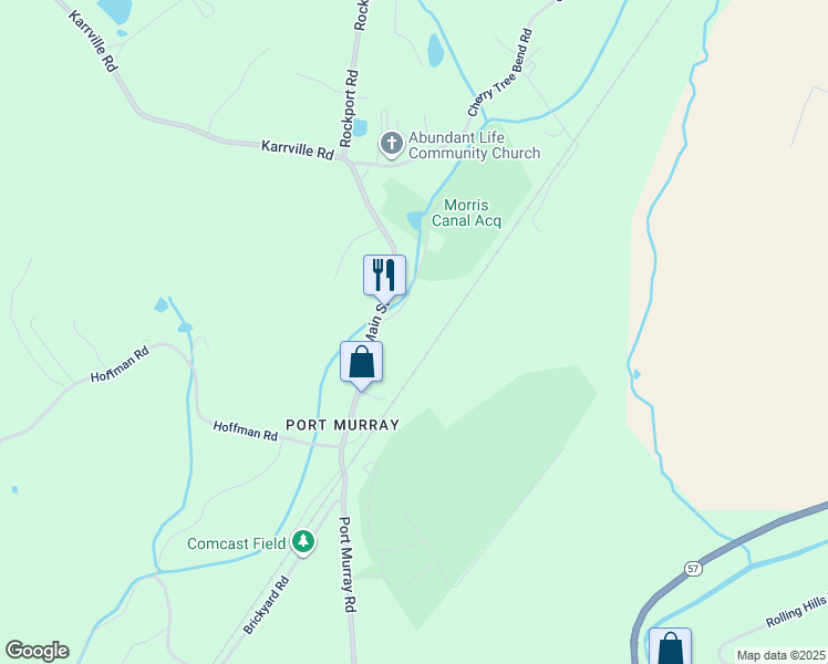 map of restaurants, bars, coffee shops, grocery stores, and more near 10 Towpath Rd in Mansfield Township