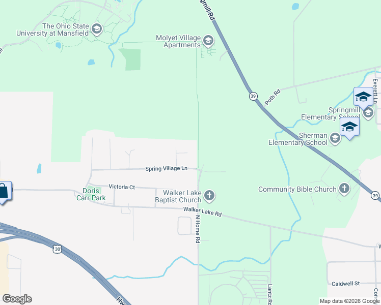 map of restaurants, bars, coffee shops, grocery stores, and more near 1619 Deer View Circle in Ontario