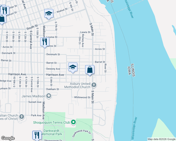 map of restaurants, bars, coffee shops, grocery stores, and more near 218 Harrison Ave in Burlington