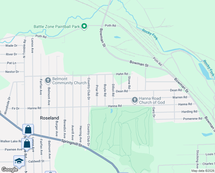 map of restaurants, bars, coffee shops, grocery stores, and more near 1203 Dillon Rd in Mansfield