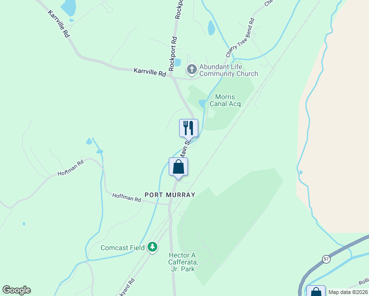 map of restaurants, bars, coffee shops, grocery stores, and more near 264 Main Street in Mansfield Township
