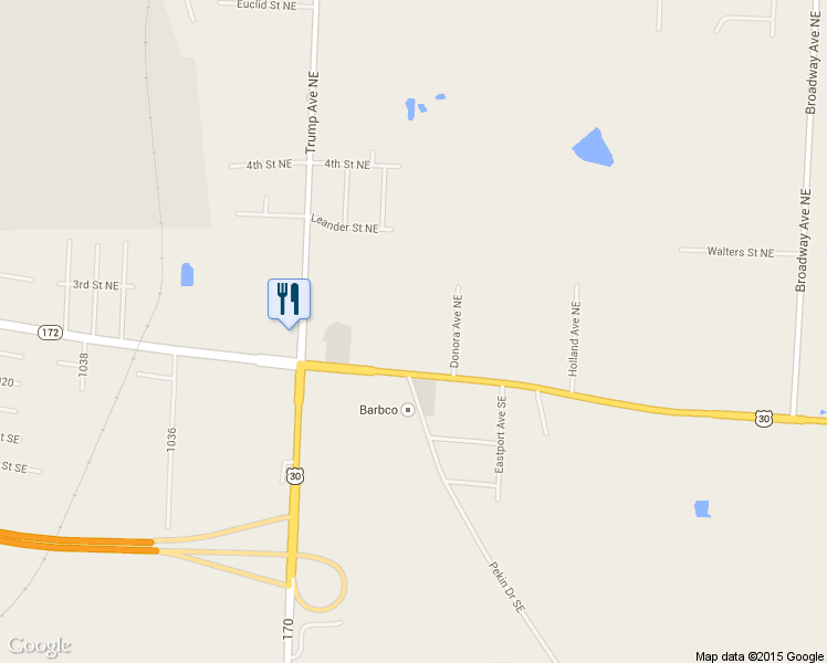 map of restaurants, bars, coffee shops, grocery stores, and more near 4251 Lincoln Street East in East Canton