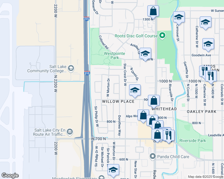 map of restaurants, bars, coffee shops, grocery stores, and more near 949 Libby Way in Salt Lake City